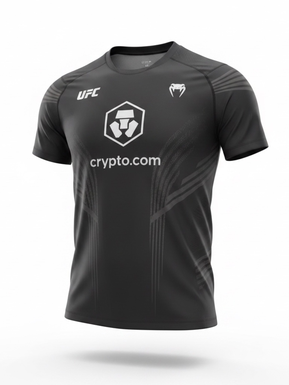 Used! Men's UFC Venum Crypto.com Performance Training Black Short Sleeve Shirt
